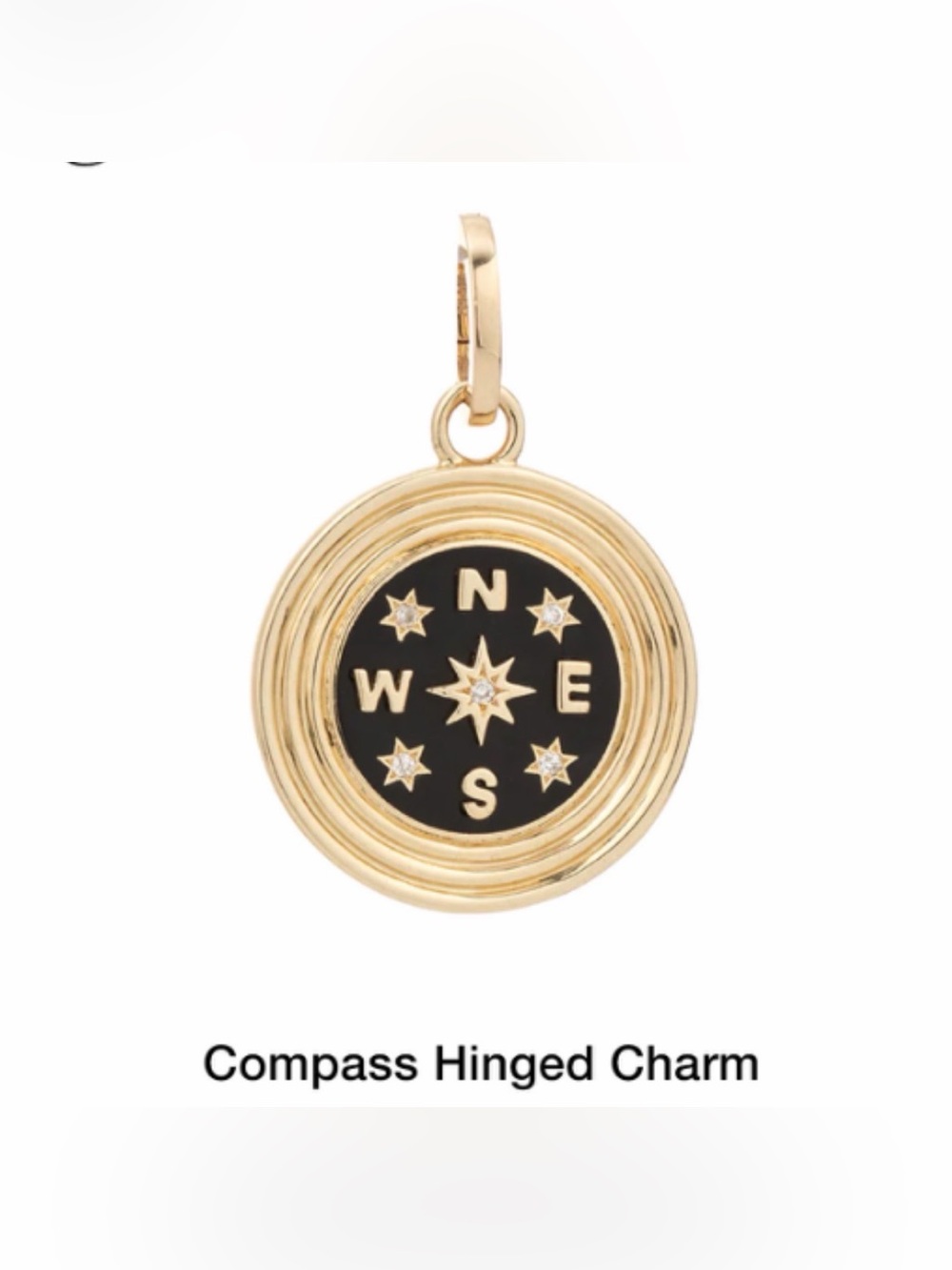 RARE/DISCONTINUED EUC Adina Reyter Large Compass Hinged Charm w/ diamonds 14k